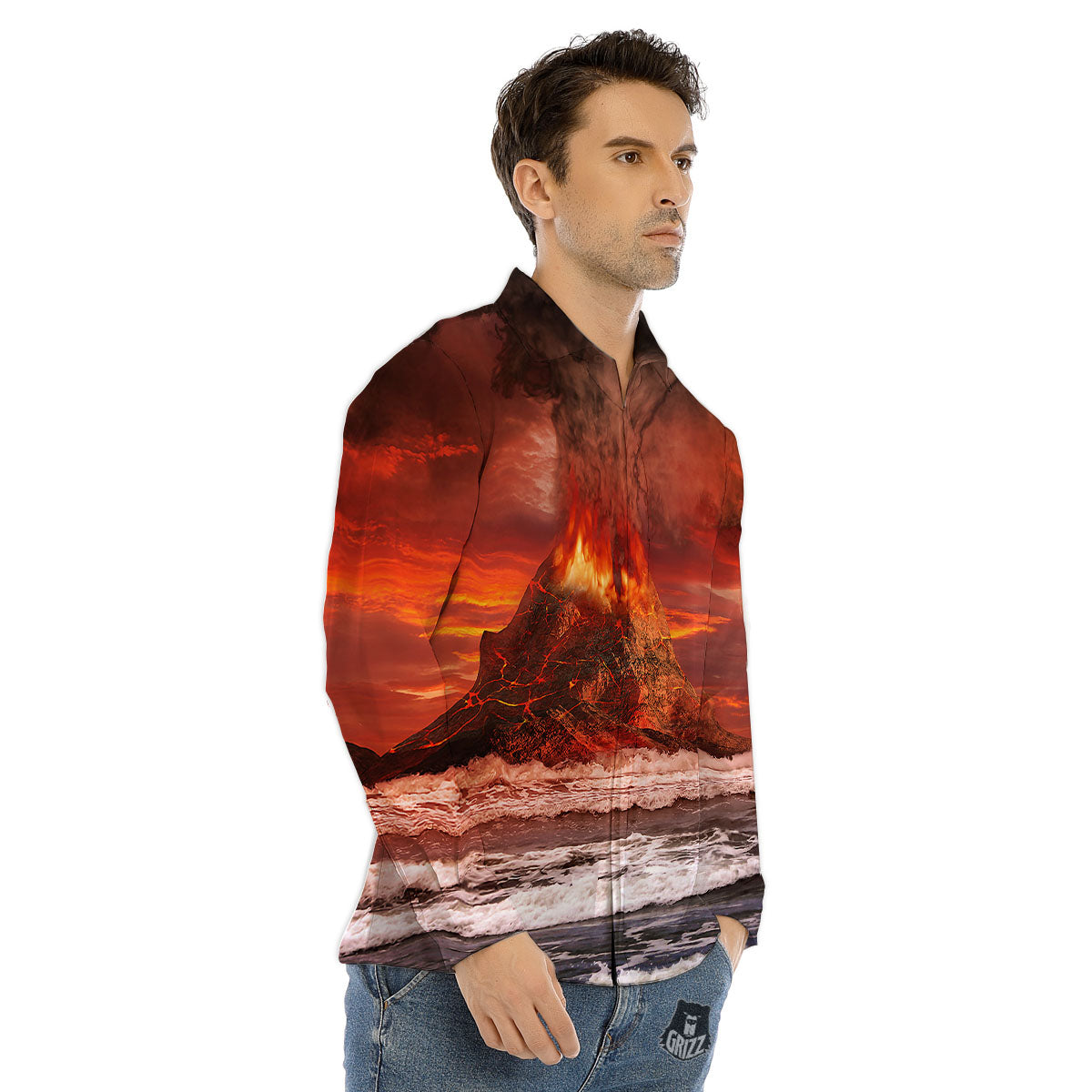 Rowan And Rooster Print Pattern Men's Dress Shirts-grizzshop