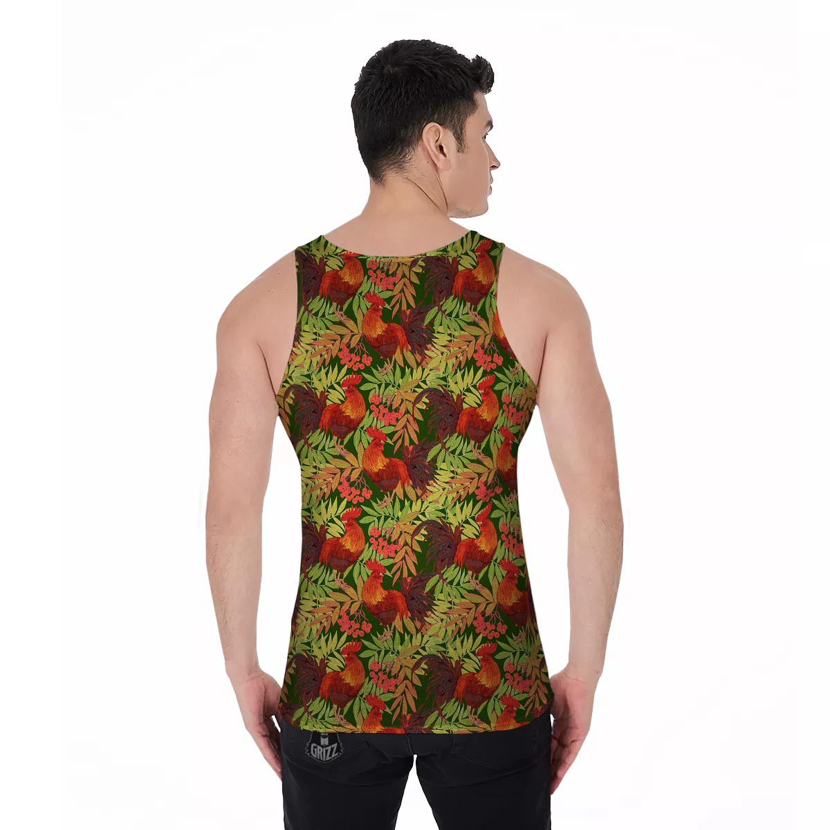 Rowan And Rooster Print Pattern Men's Tank Top-grizzshop