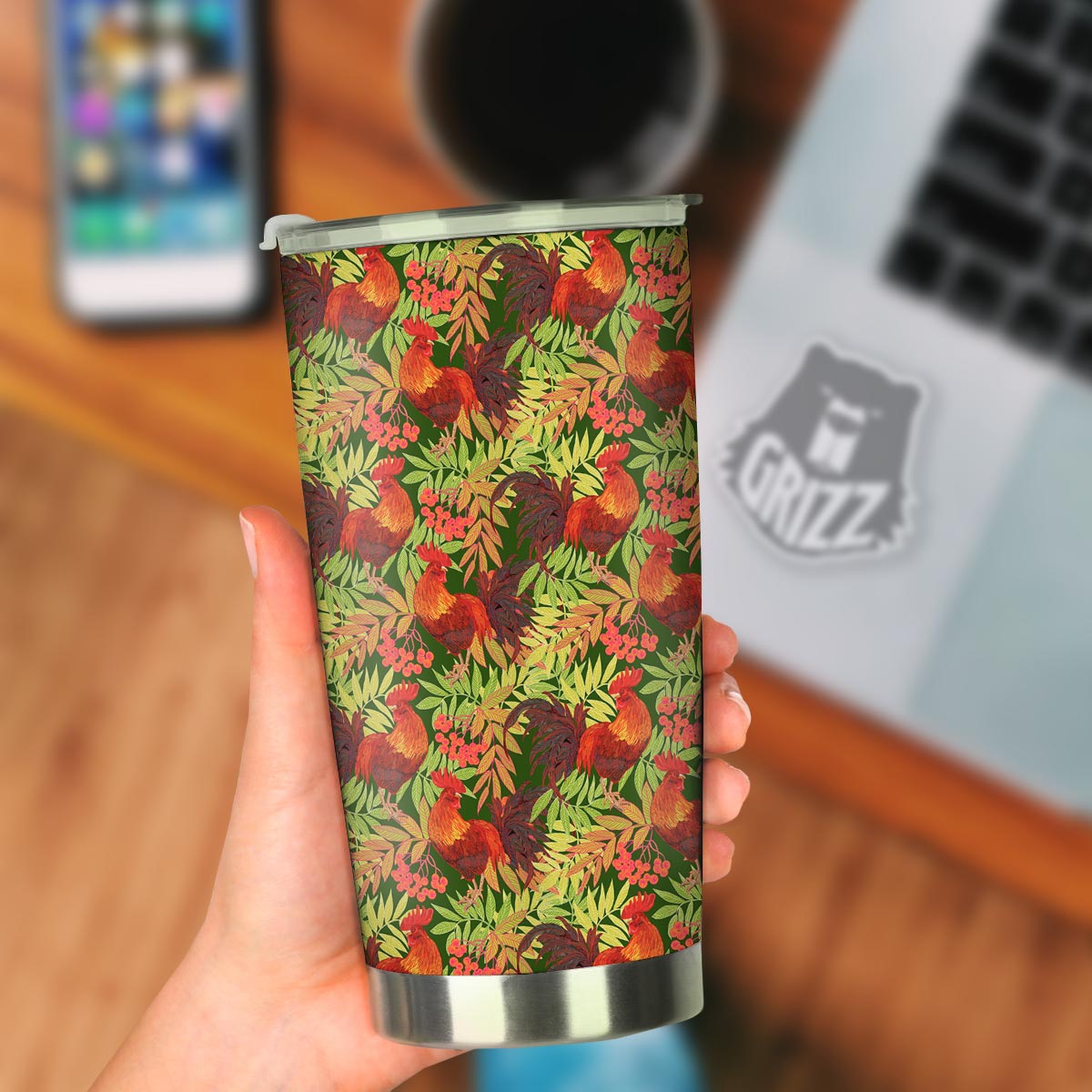 Rowan And Rooster Print Pattern Tumbler-grizzshop