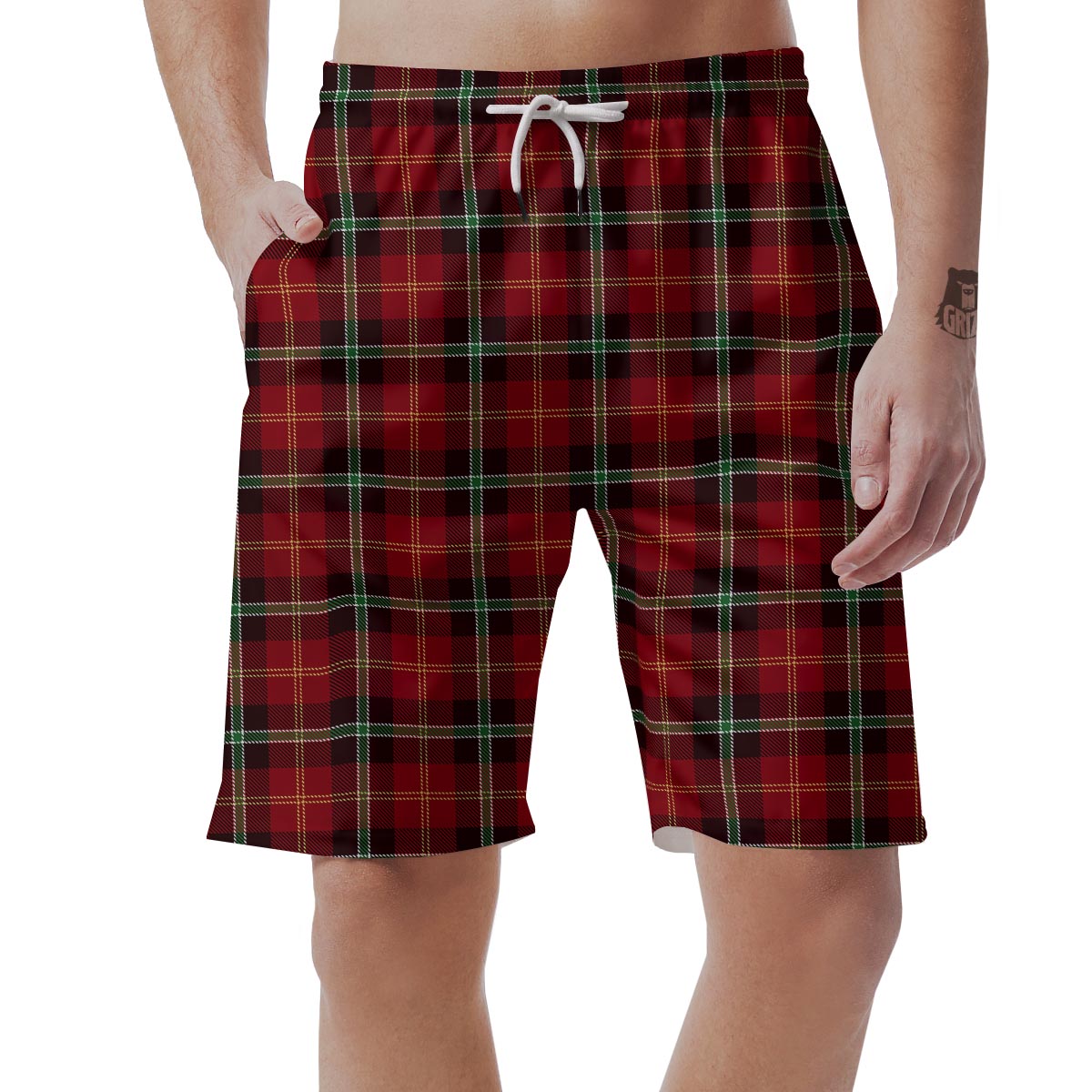 Royal Stewart Red Plaid Tartan Men's Shorts-grizzshop