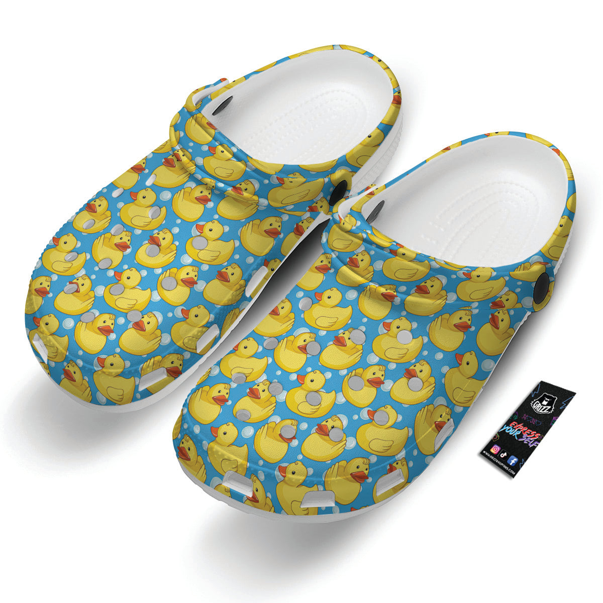 Rubber Duck In Water Print Pattern Clog-grizzshop