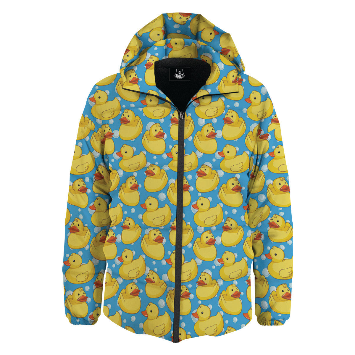 Rubber Duck In Water Print Pattern Down Jacket-grizzshop