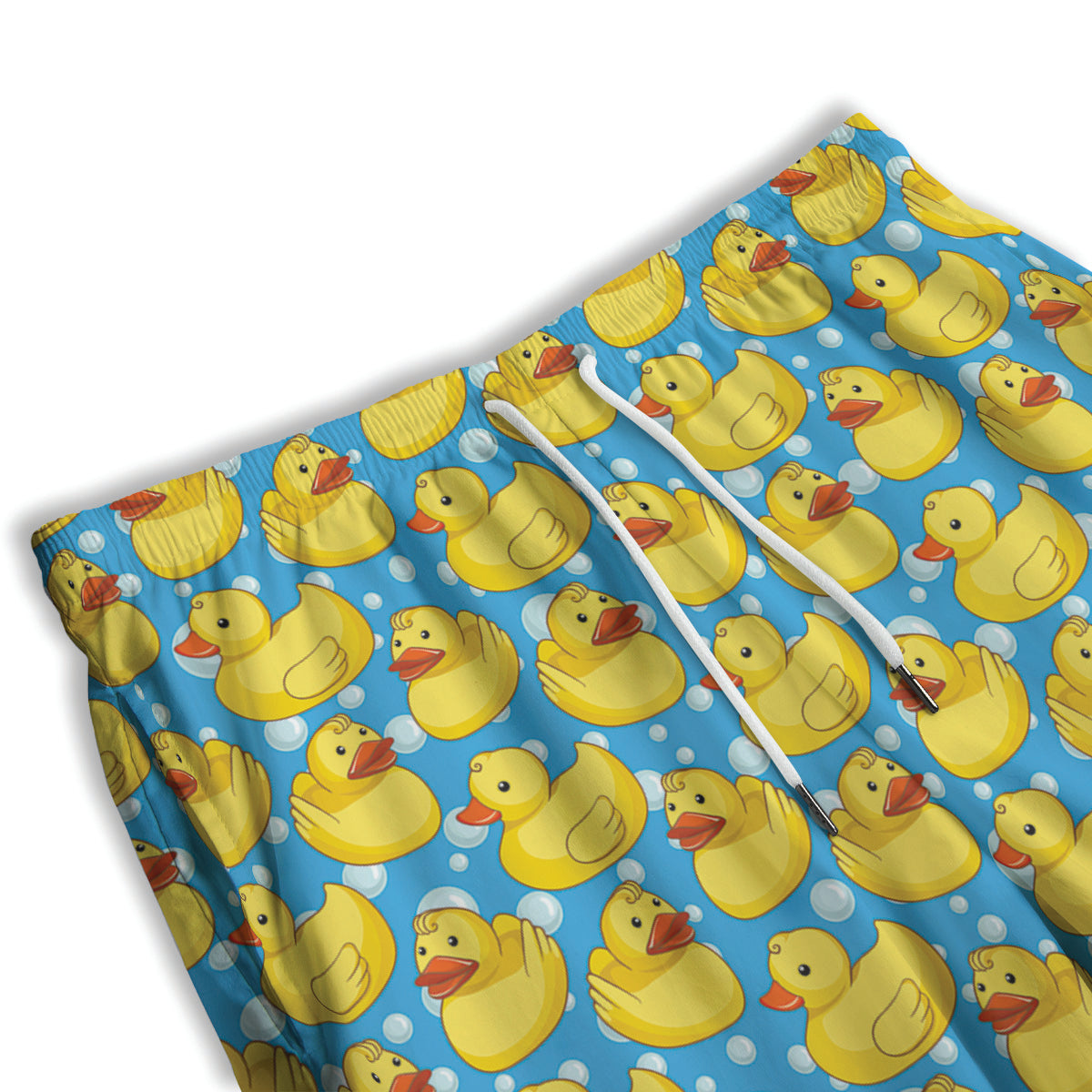 Rubber Duck In Water Print Pattern Men's Athletic Shorts