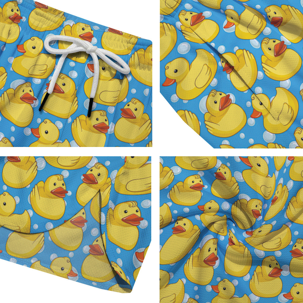 Rubber Duck In Water Print Pattern Men's Running Shorts-grizzshop