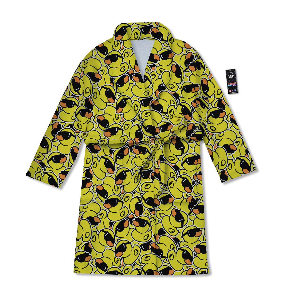 Rubber Duck Mafia Print Pattern Bathrobe-grizzshop