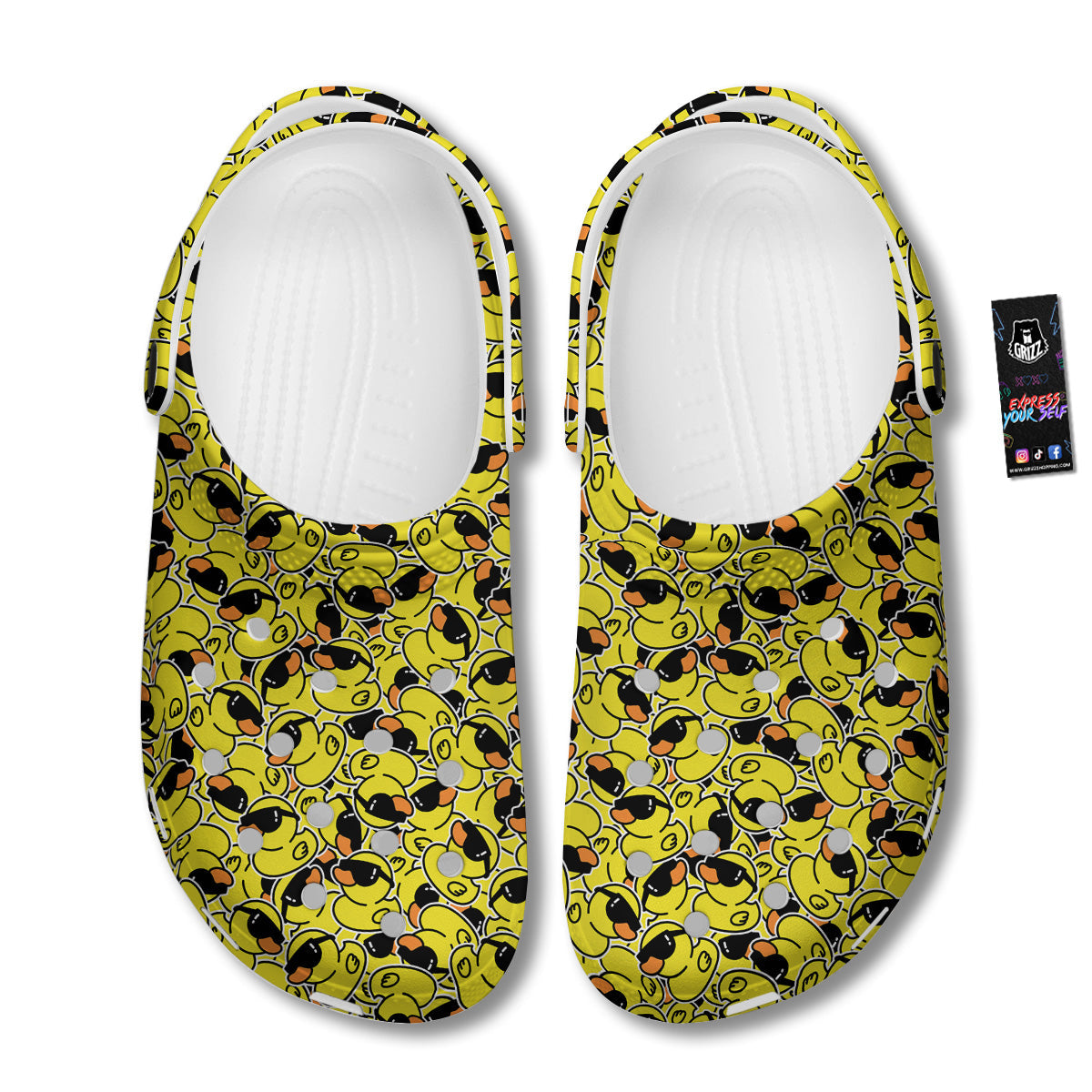 Rubber Duck Mafia Print Pattern Clog-grizzshop
