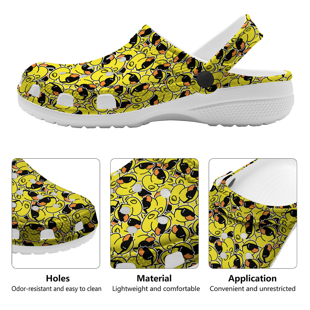 Rubber Duck Mafia Print Pattern Clog-grizzshop