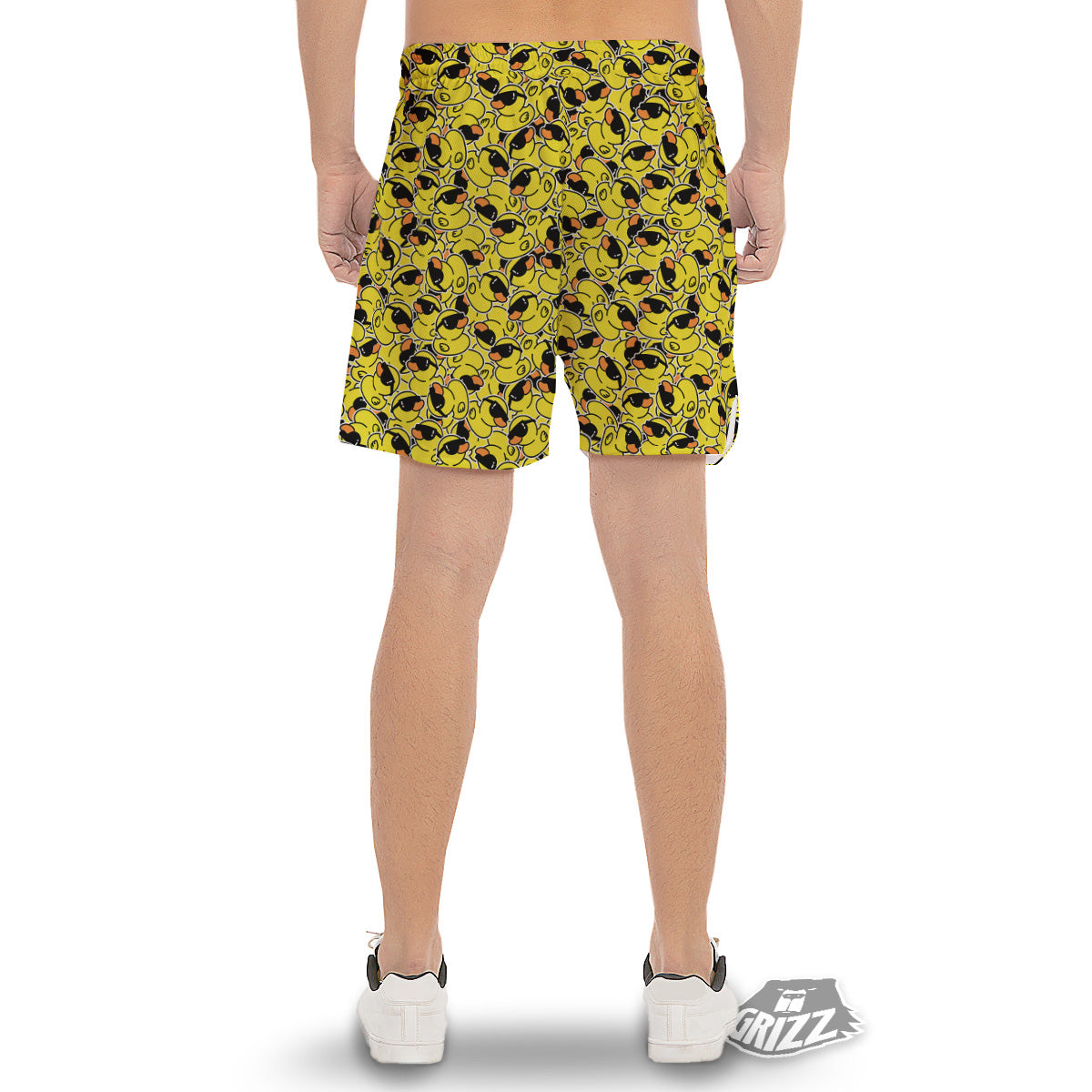 Rubber Duck Mafia Print Pattern Men's Gym Shorts-grizzshop