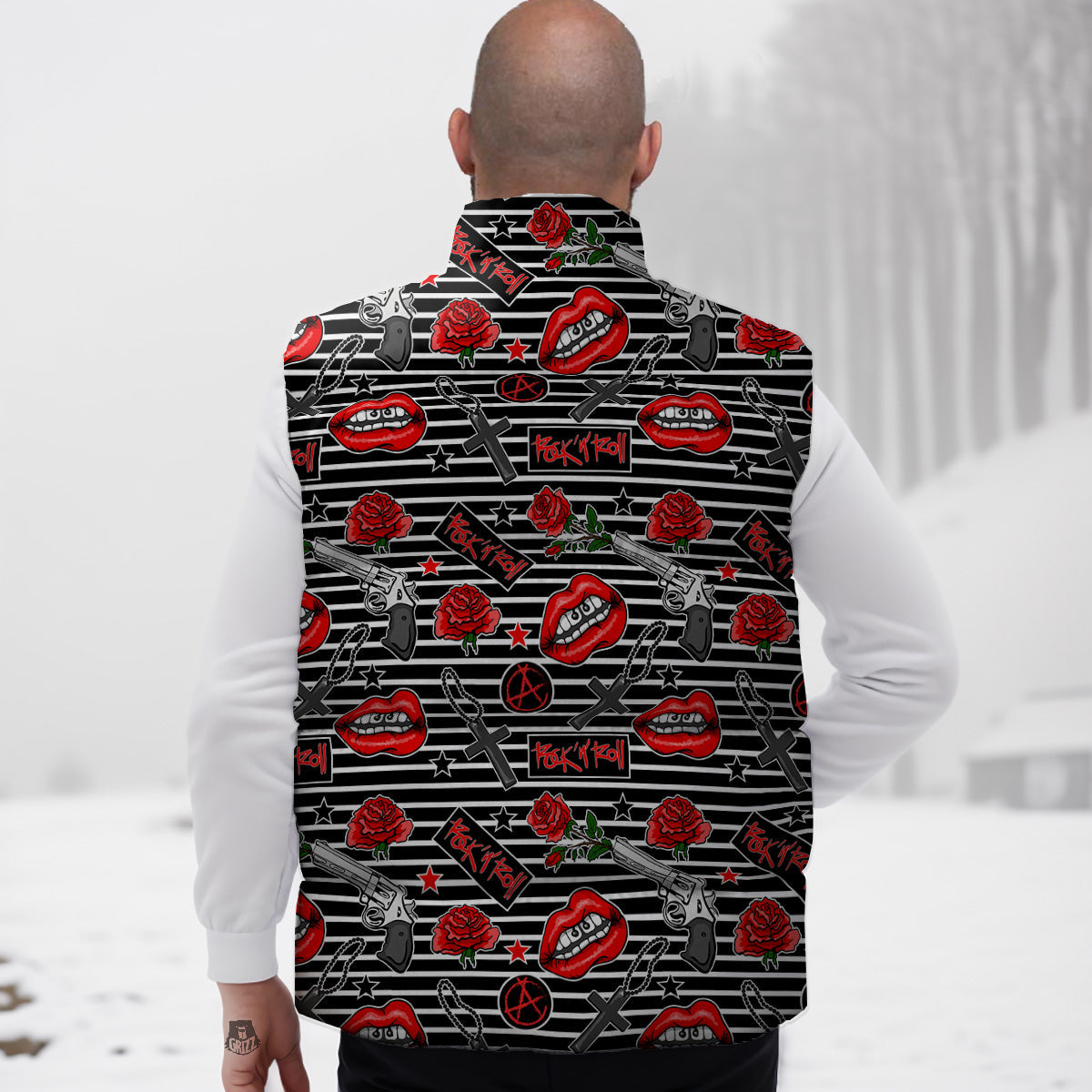Rubber Duck Polka Dot Pattern Print Down Vest-grizzshop