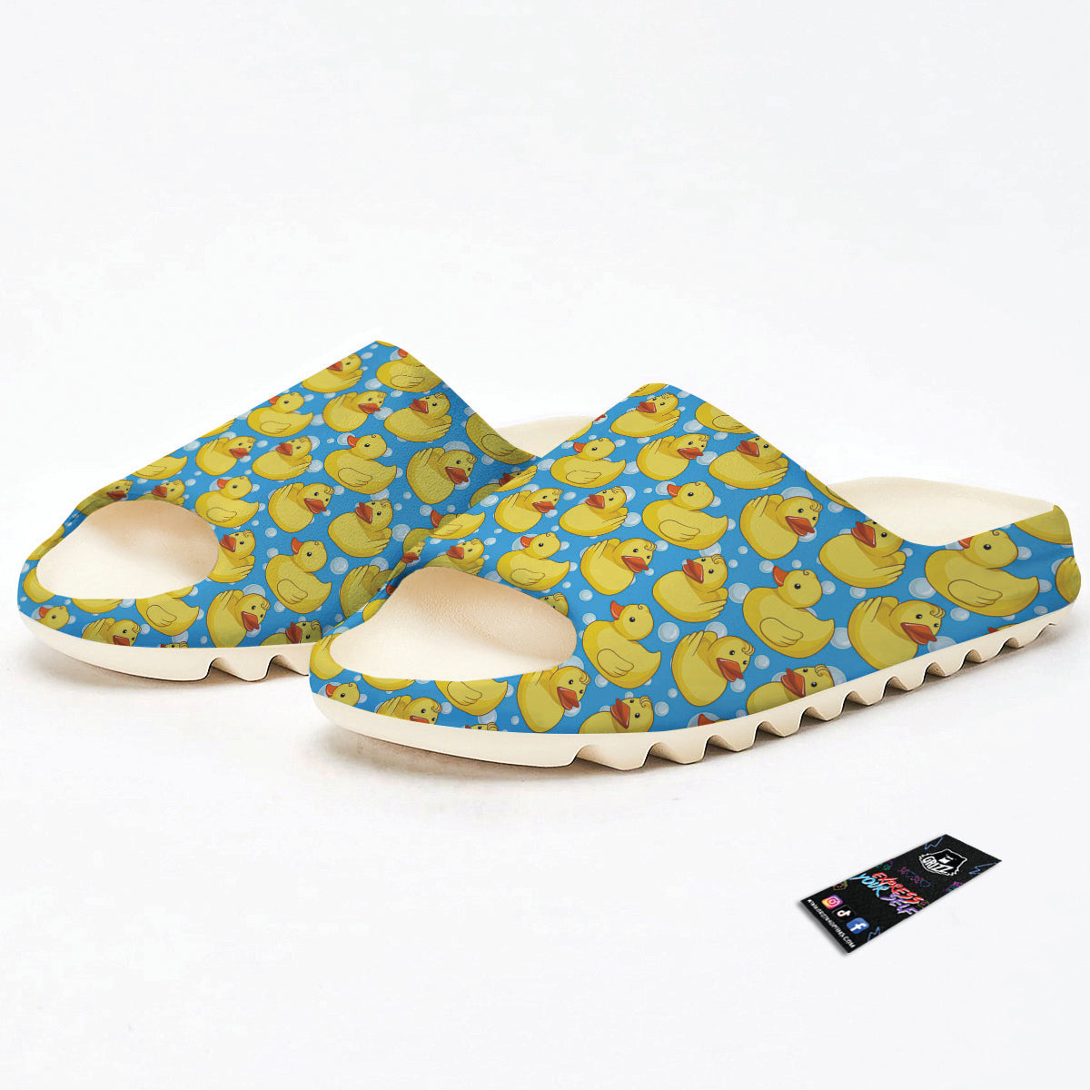 Rubber Duck In Water Print Pattern Sandals-grizzshop