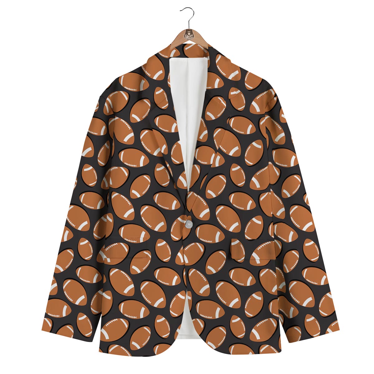 Rugby Ball American Football Print Pattern Men's Blazer-grizzshop