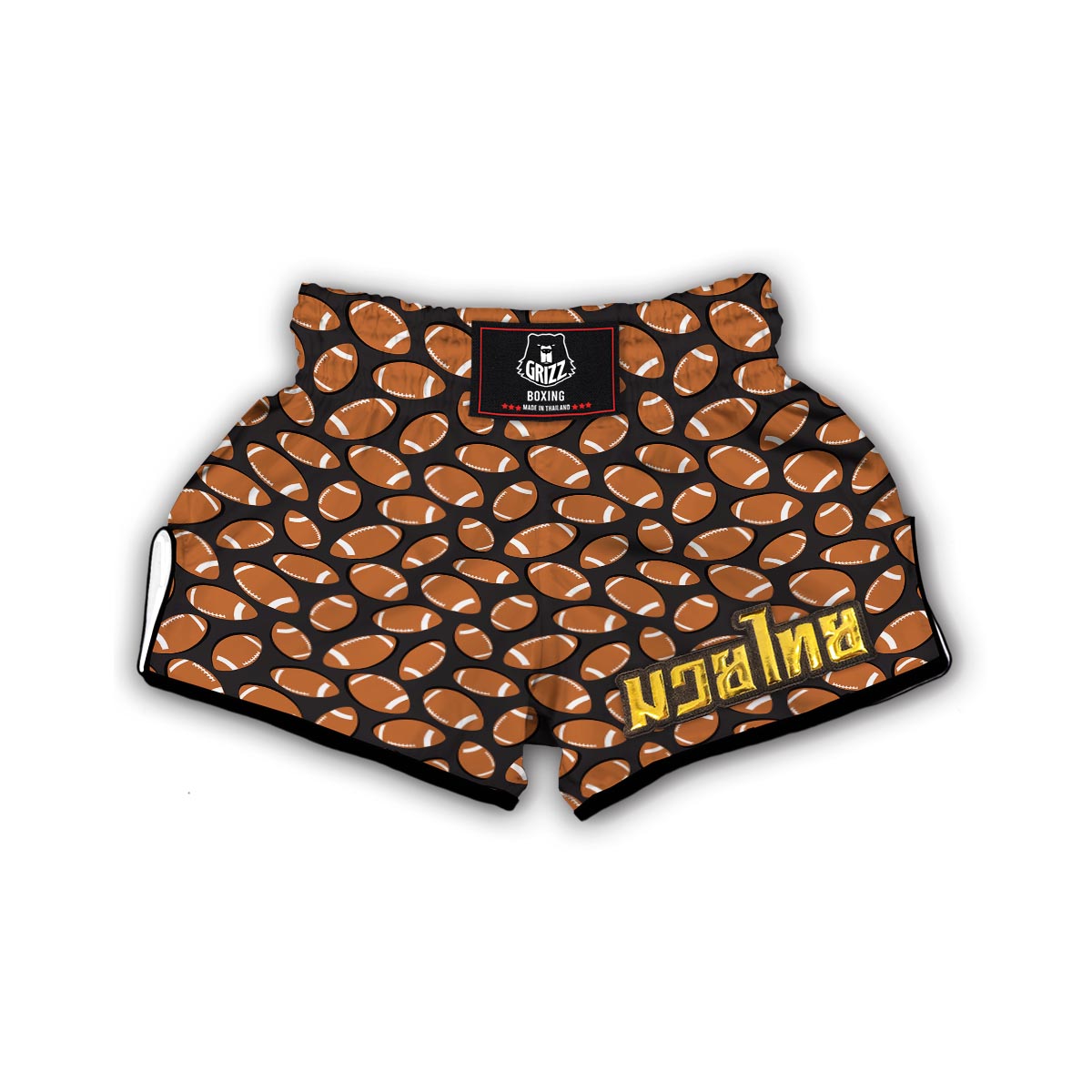 Rugby Ball American Football Print Pattern Leather Tote Bag main image 0
