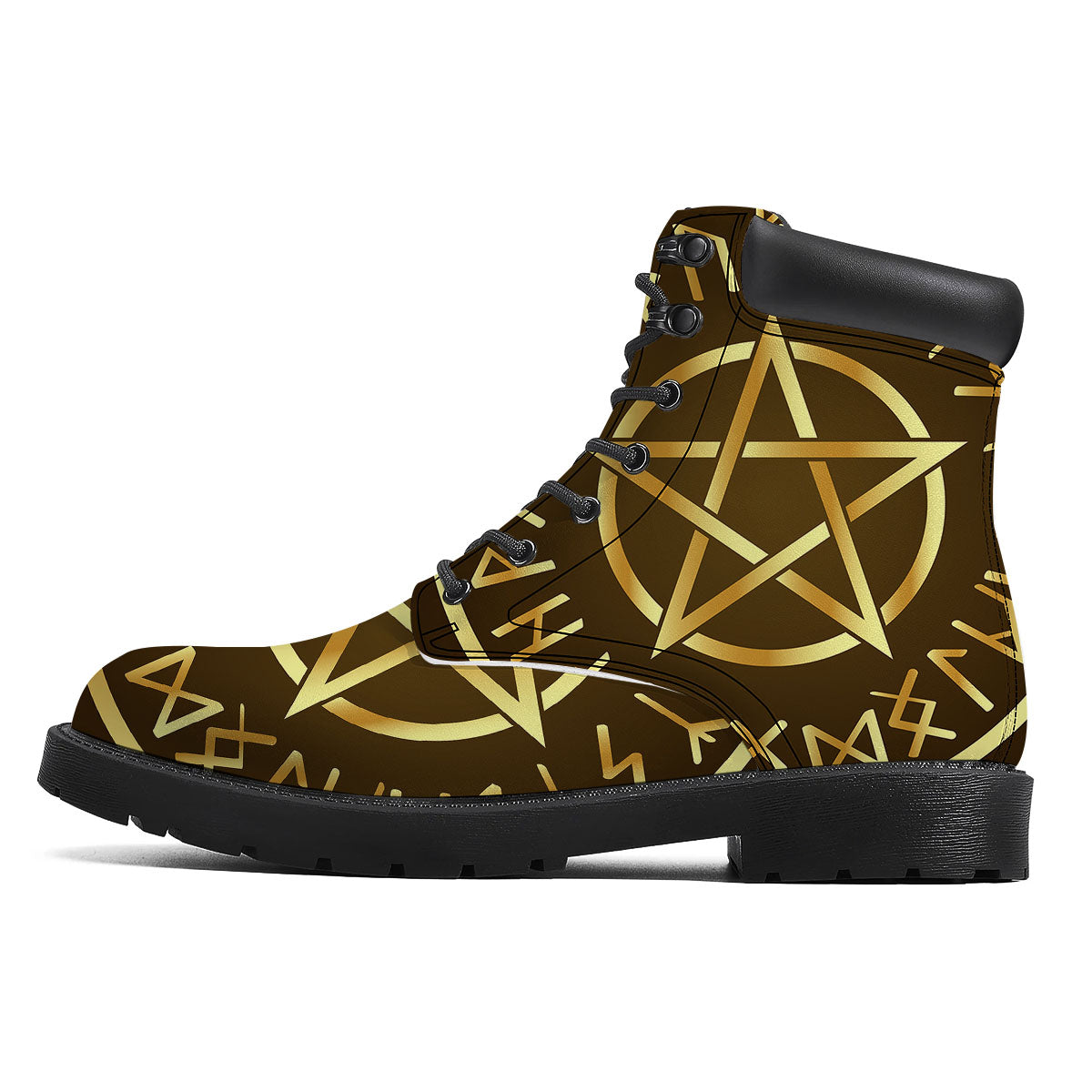 Runes Pentagram Viking Nordic Print Boots-grizzshop