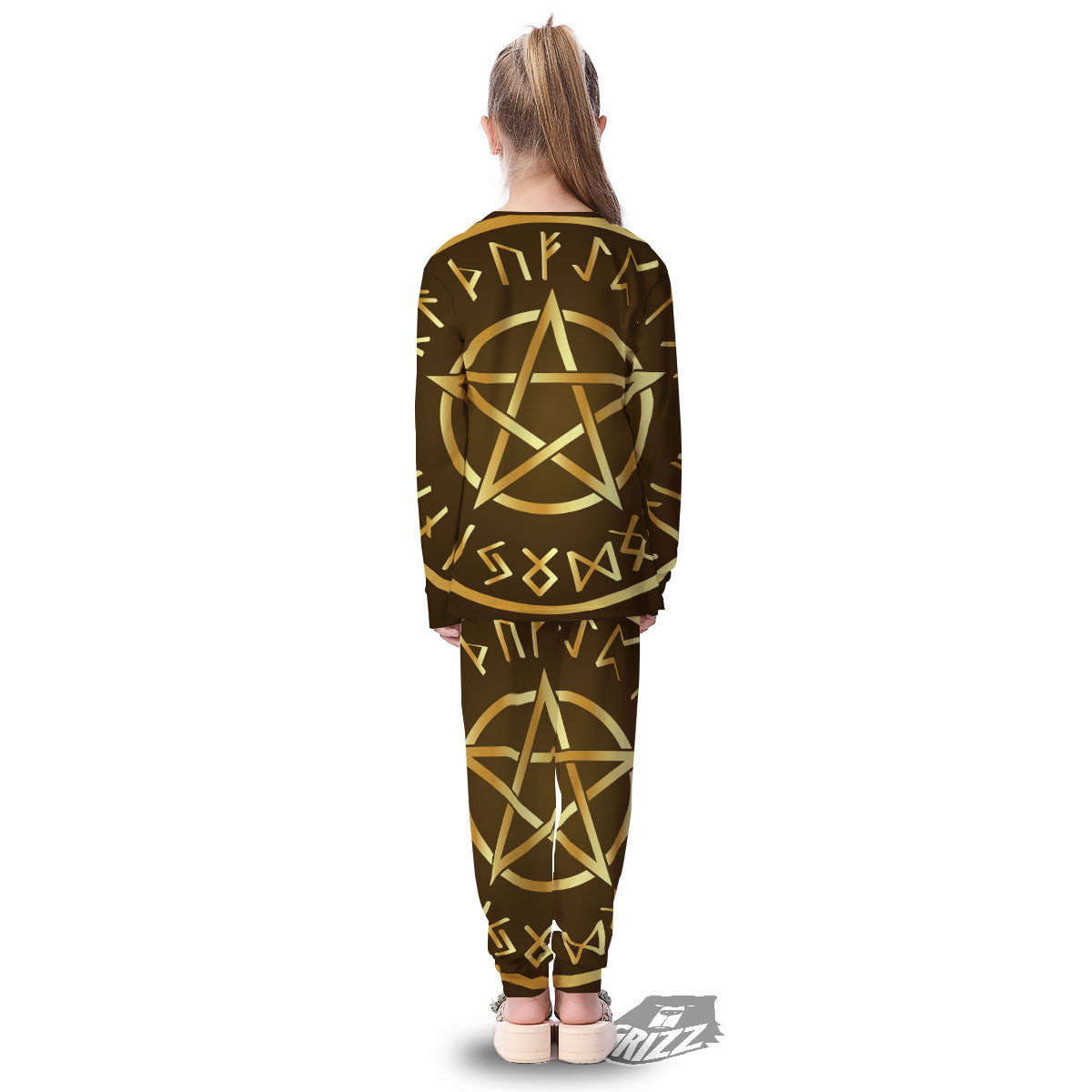 Runes Pentagram Viking Nordic Print Kid's Pajamas-grizzshop