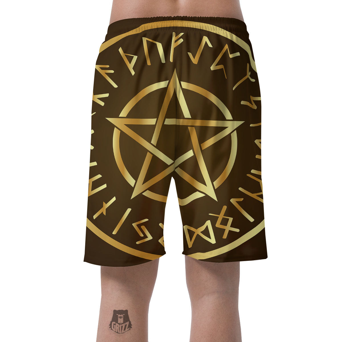 Runes Pentagram Viking Nordic Print Men's Shorts-grizzshop