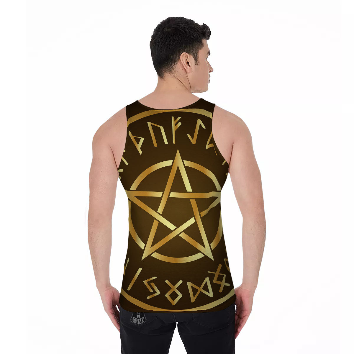 Runes Pentagram Viking Nordic Print Men's Tank Top-grizzshop