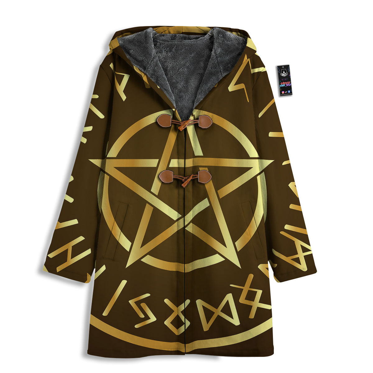 Runes Pentagram Viking Nordic Print Men's Windbreaker Jacket-grizzshop
