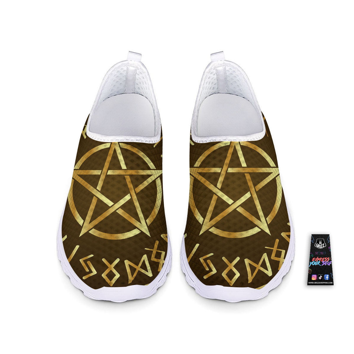 Runes Pentagram Viking Nordic Print Nurse Shoes-grizzshop