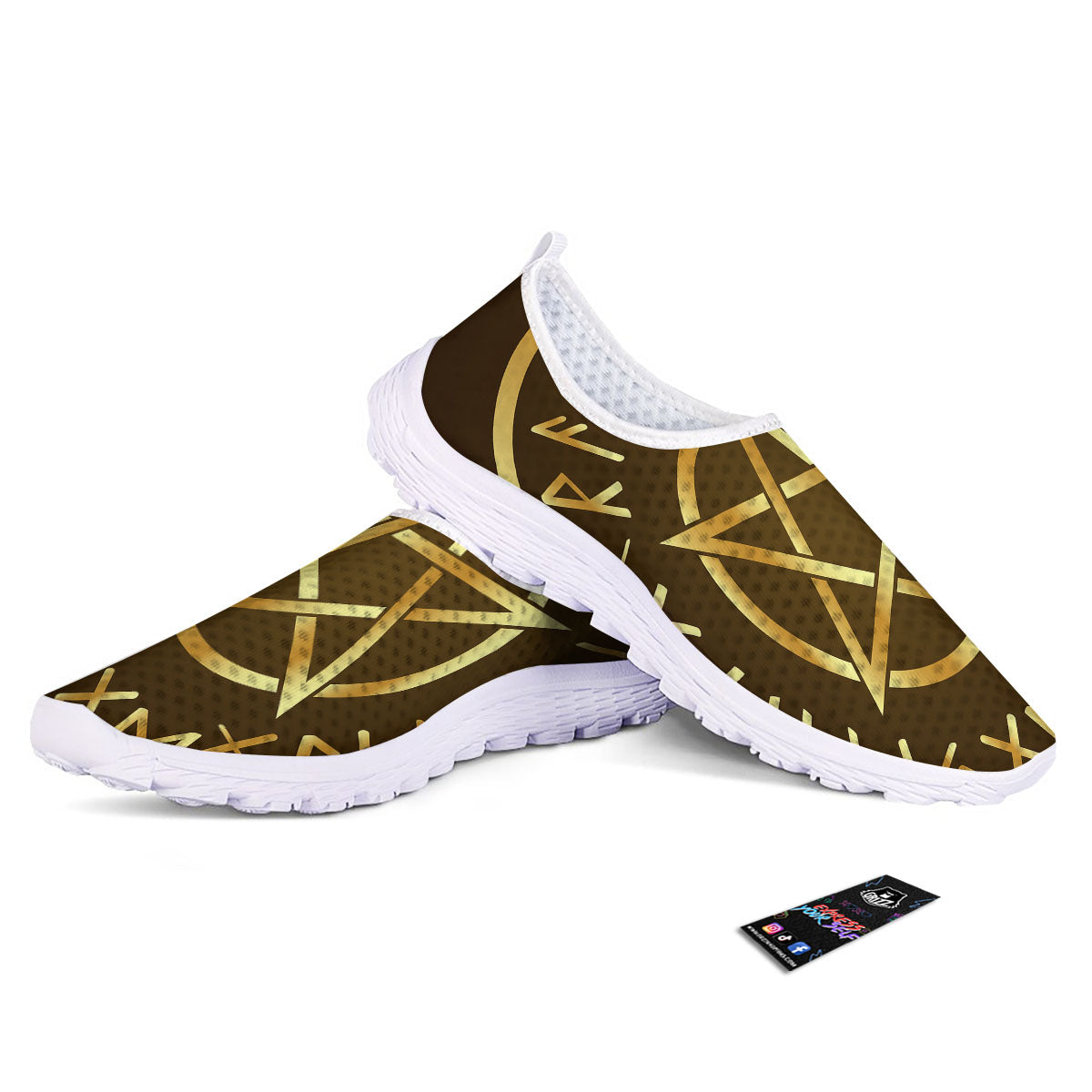 Runes Pentagram Viking Nordic Print Nurse Shoes-grizzshop