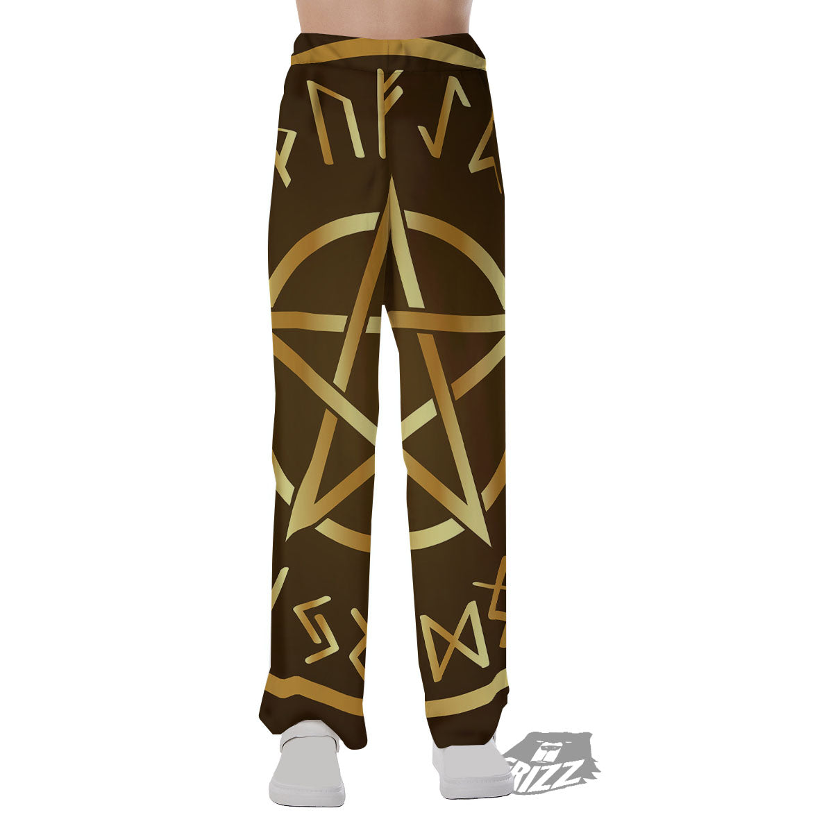 Runes Pentagram Viking Nordic Print Pajama Pants-grizzshop