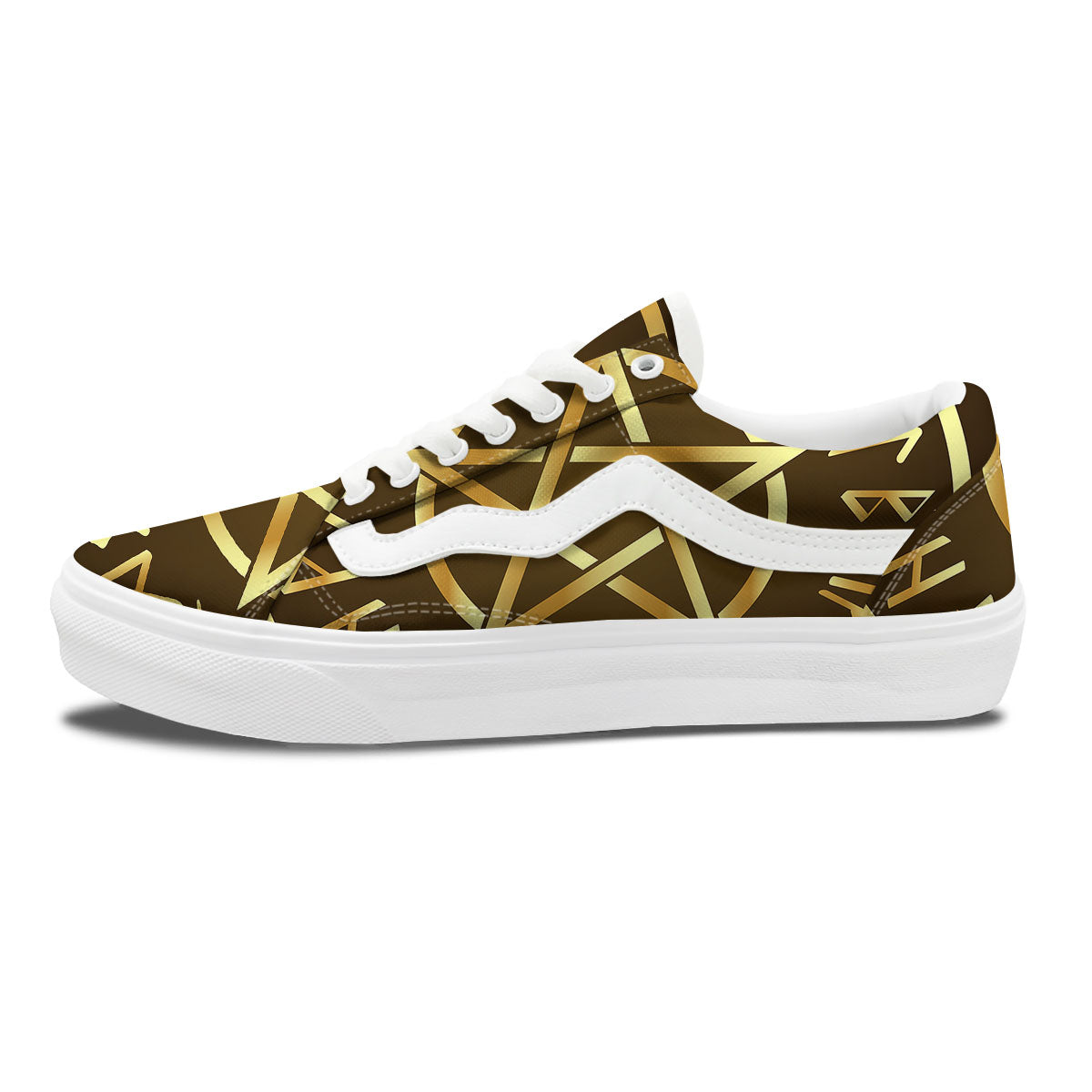 Runes Pentagram Viking Nordic Print Skate Shoes-grizzshop