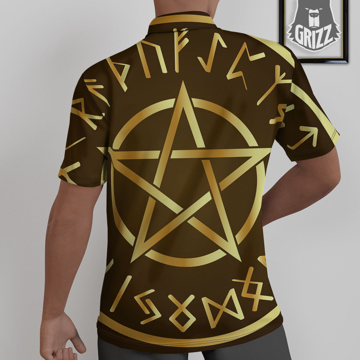 Runes Pentagram Viking Nordic Print Untucked Shirts-grizzshop
