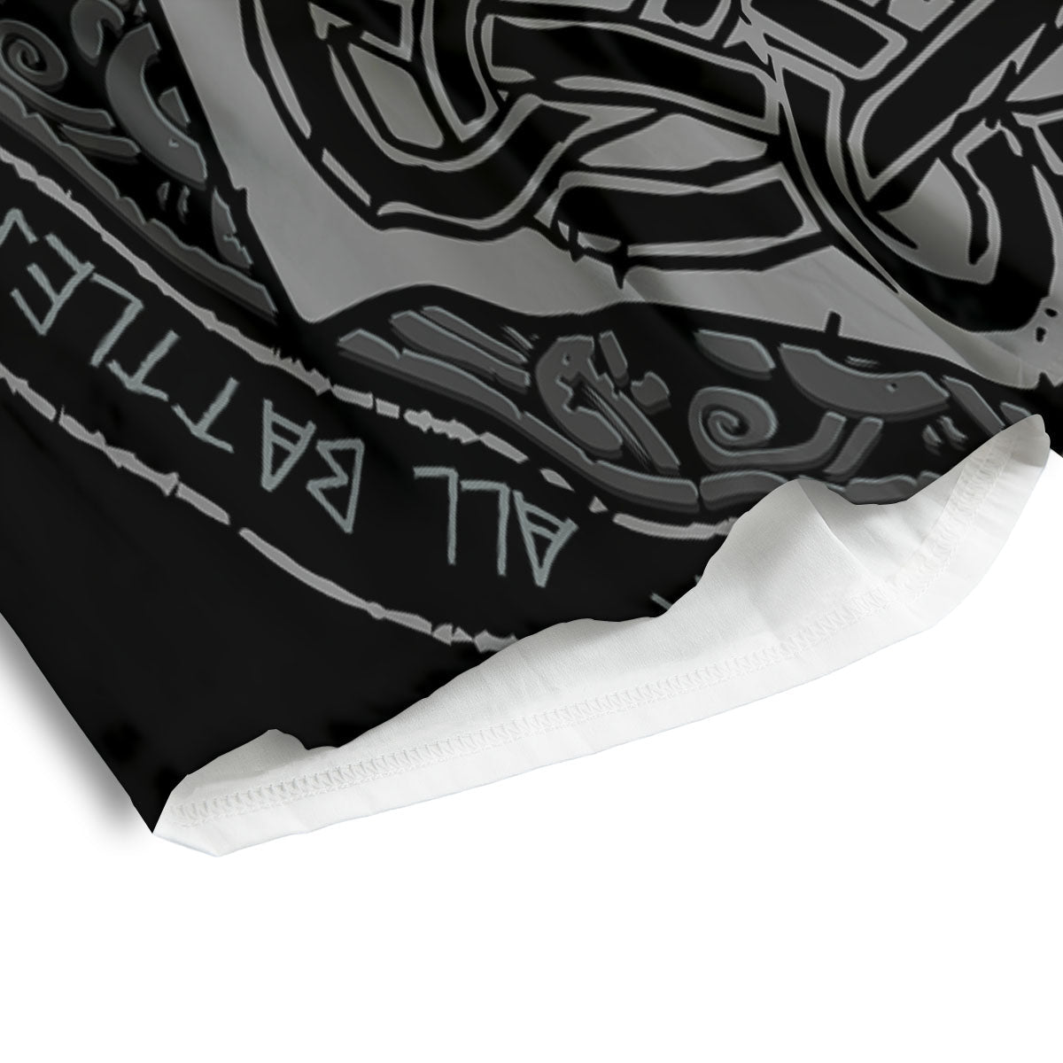 Runes Scandinavian And Mjolnir Print Men's Athletic Shorts