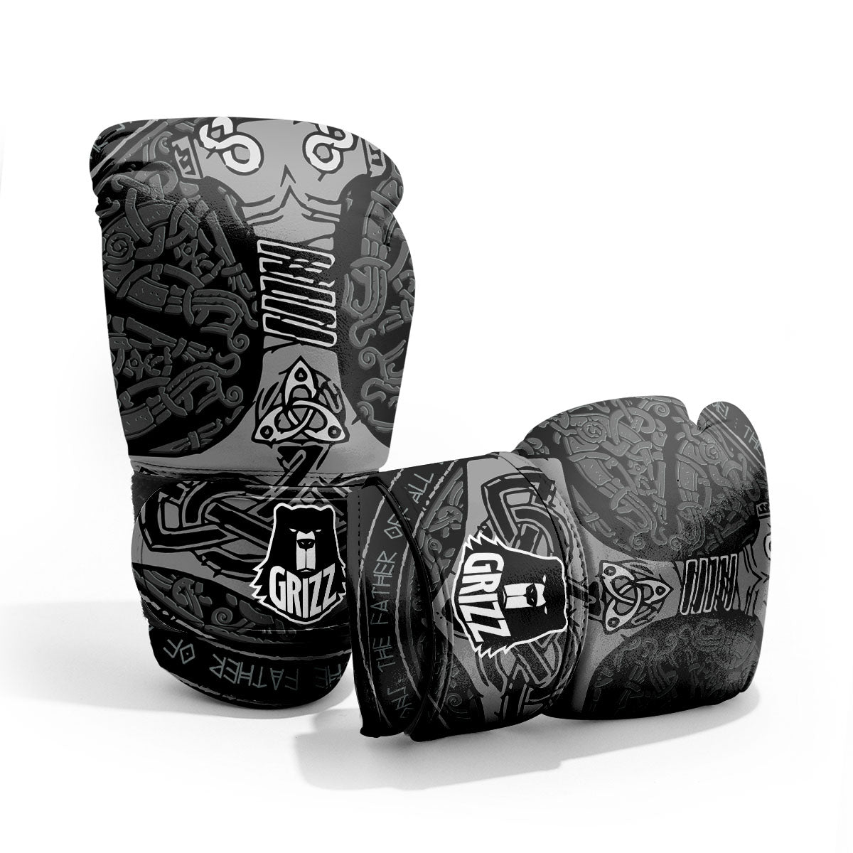 Runes Scandinavian And Mjolnir Print Pro Boxing Glove