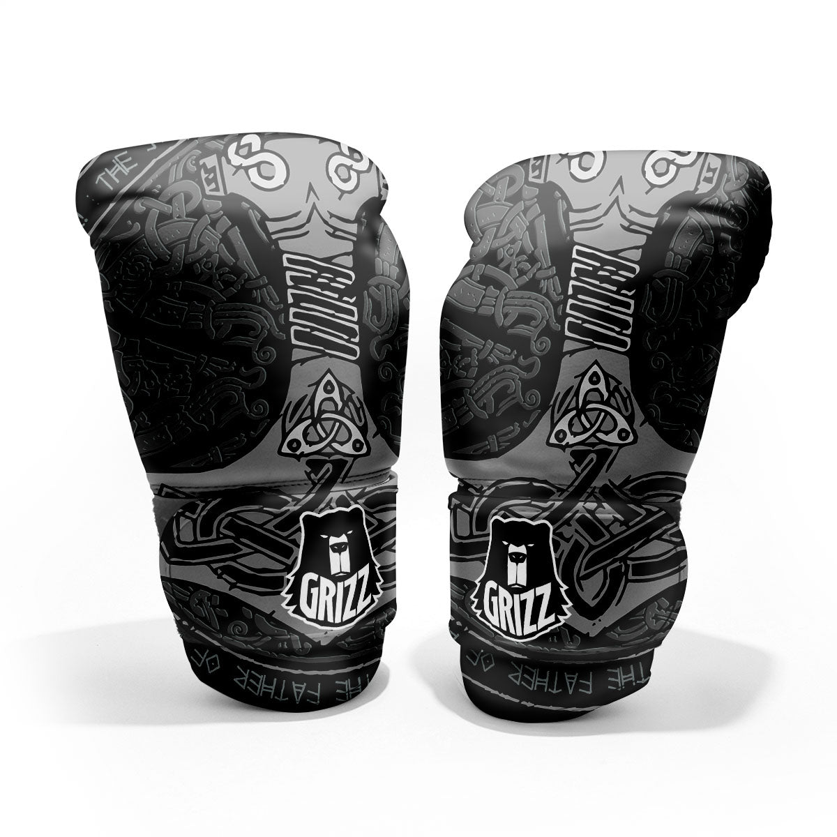 Runes Scandinavian And Mjolnir Print Pro Boxing Glove
