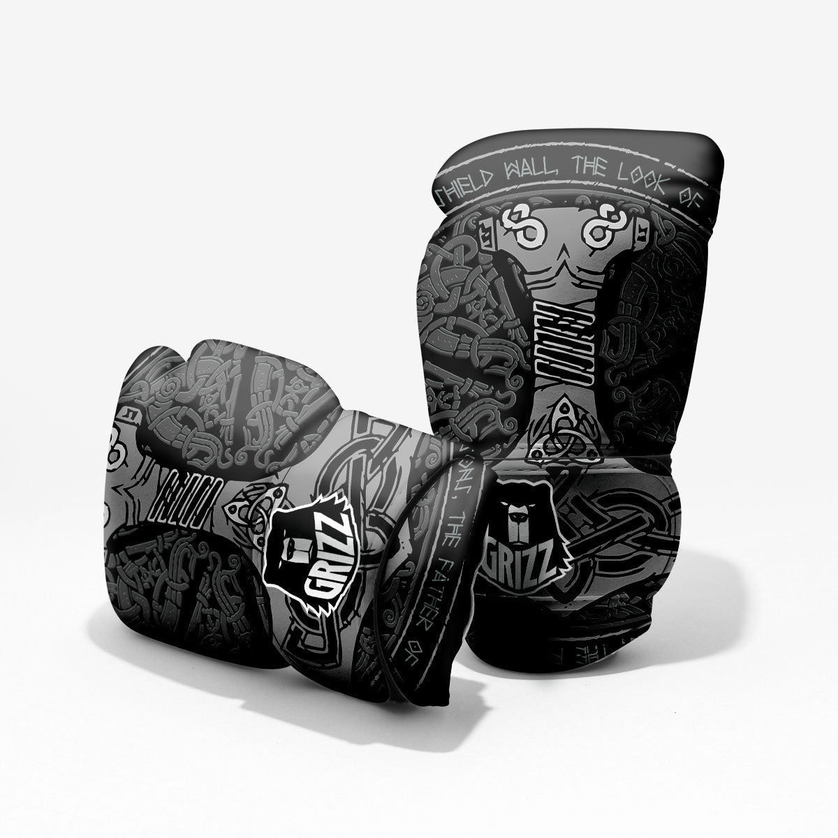 Runes Scandinavian And Mjolnir Print Pro Boxing Glove