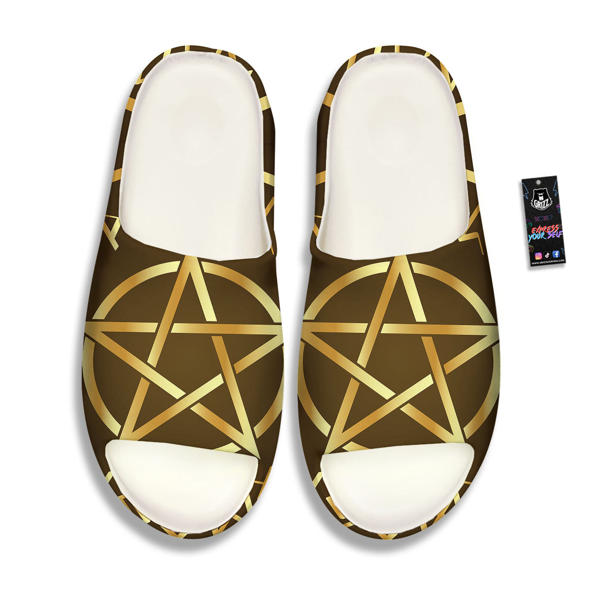 Runes Pentagram Viking Nordic Print Sandals-grizzshop