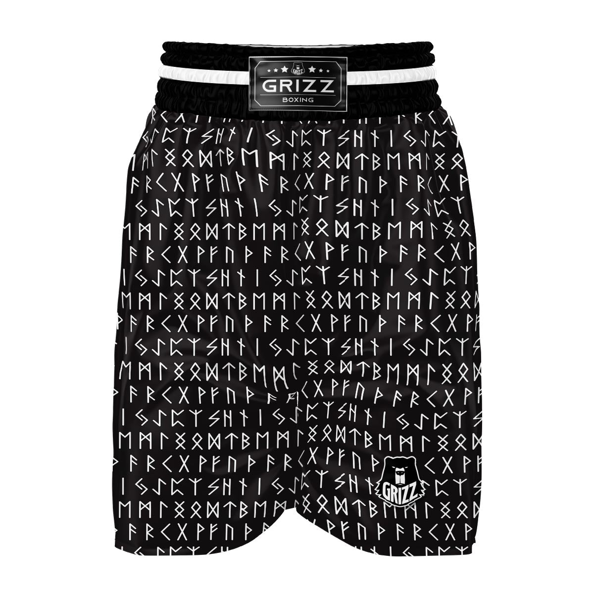 Runic Alphabet Viking Print Boxing Shorts-grizzshop