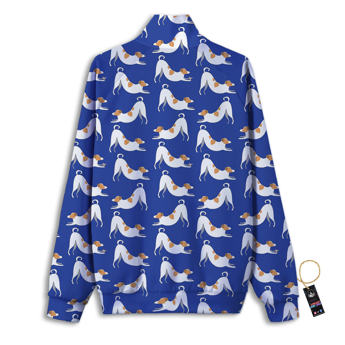 Russell Terrier Blue Jack Print Pattern Track Jacket-grizzshop
