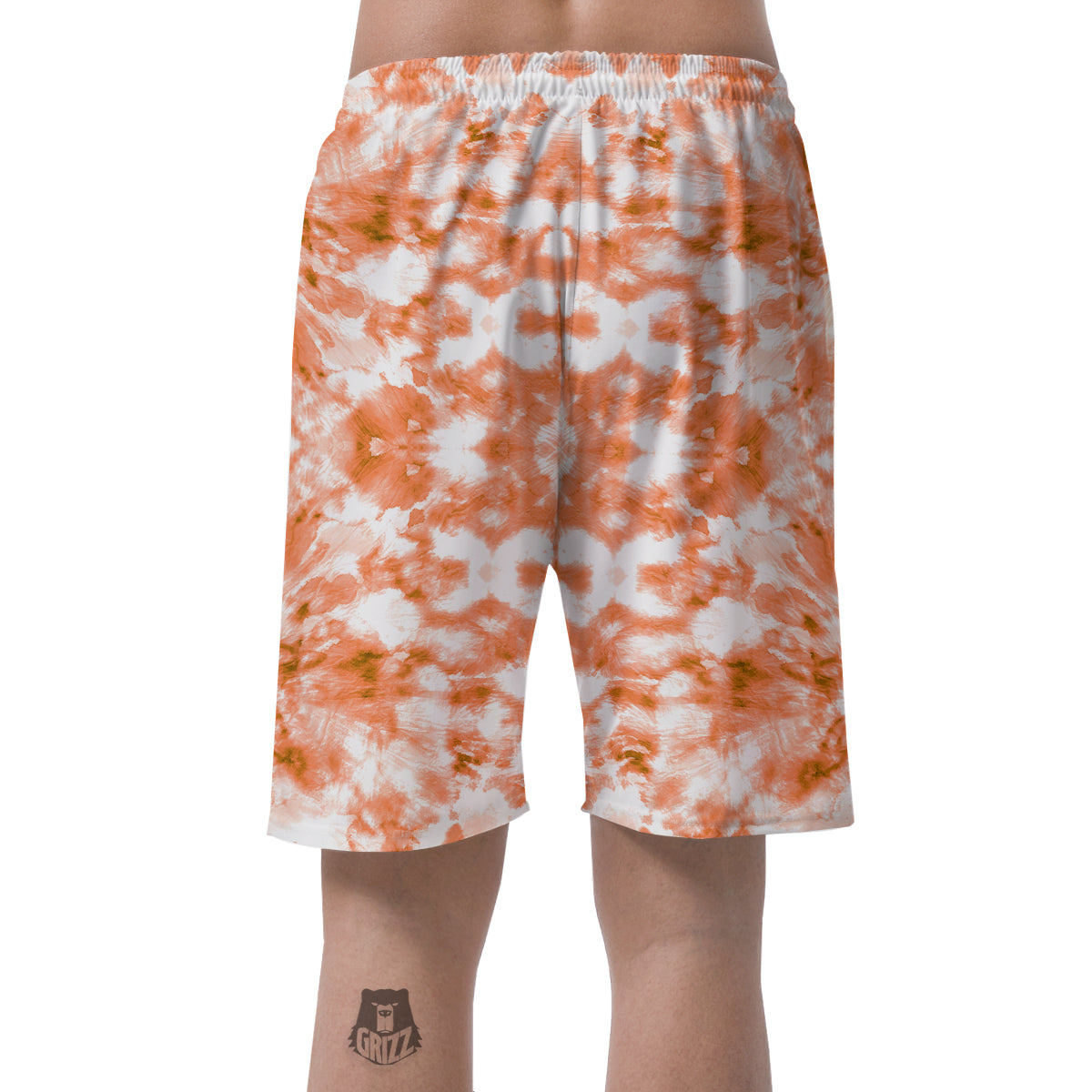 Rusty Tie Dye Orange Watercolor Print Men's Shorts-grizzshop