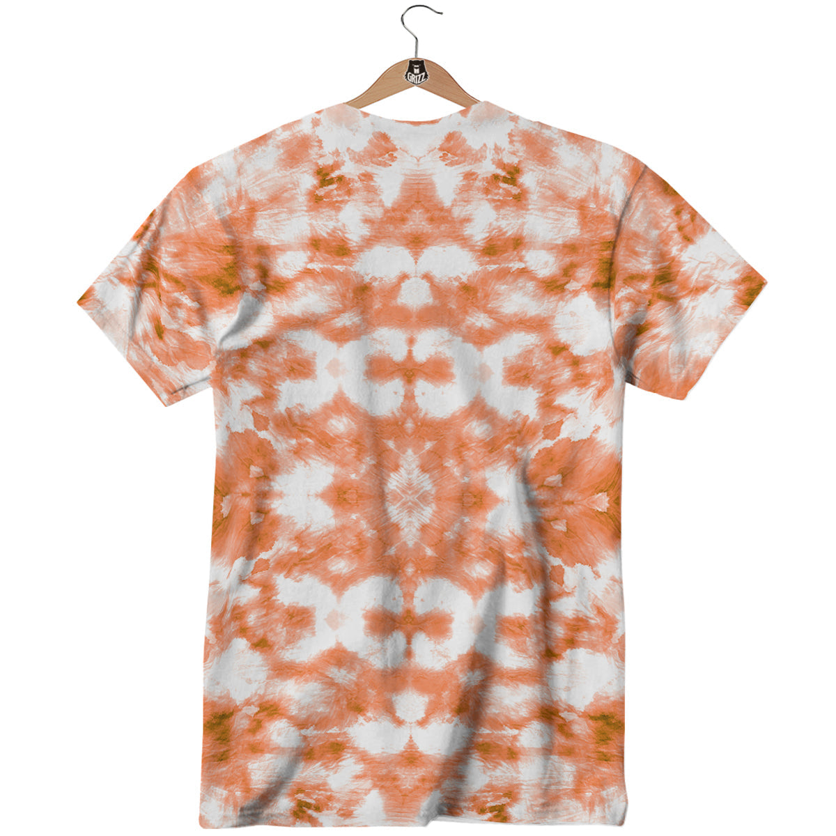 Rusty Tie Dye Orange Watercolor Print T-Shirt-grizzshop