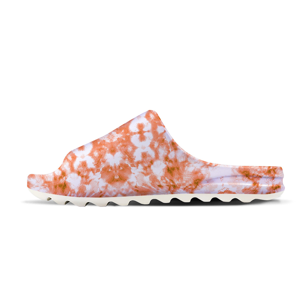 Rusty Tie Dye Orange Watercolor Print Sandals-grizzshop
