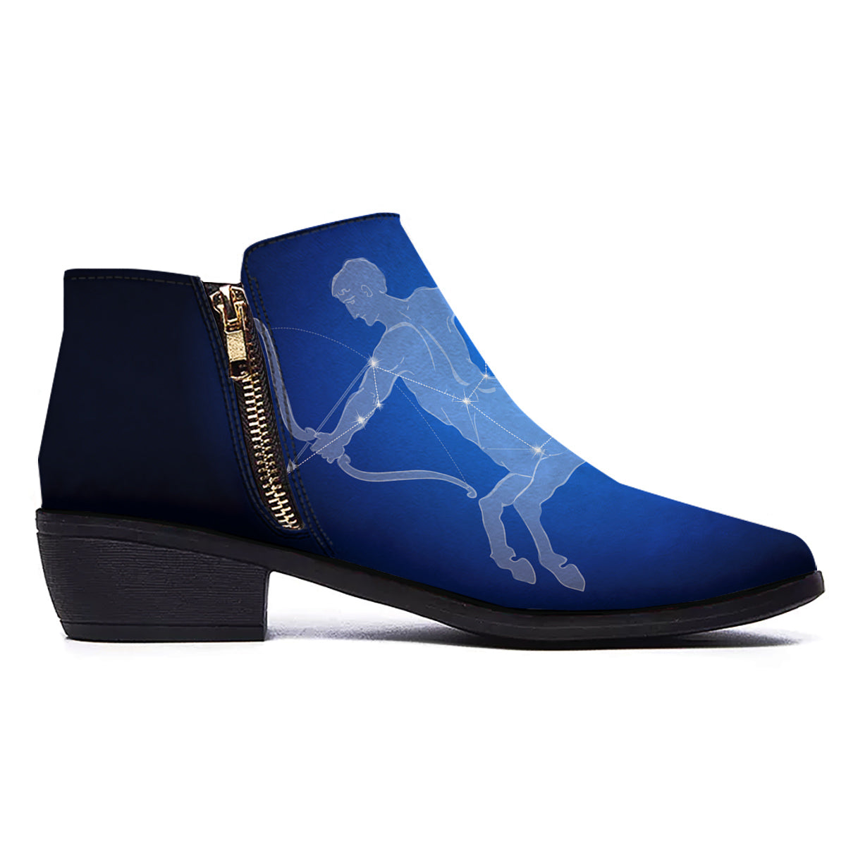 Sagittarius Constellation Print Ankle Boots-grizzshop