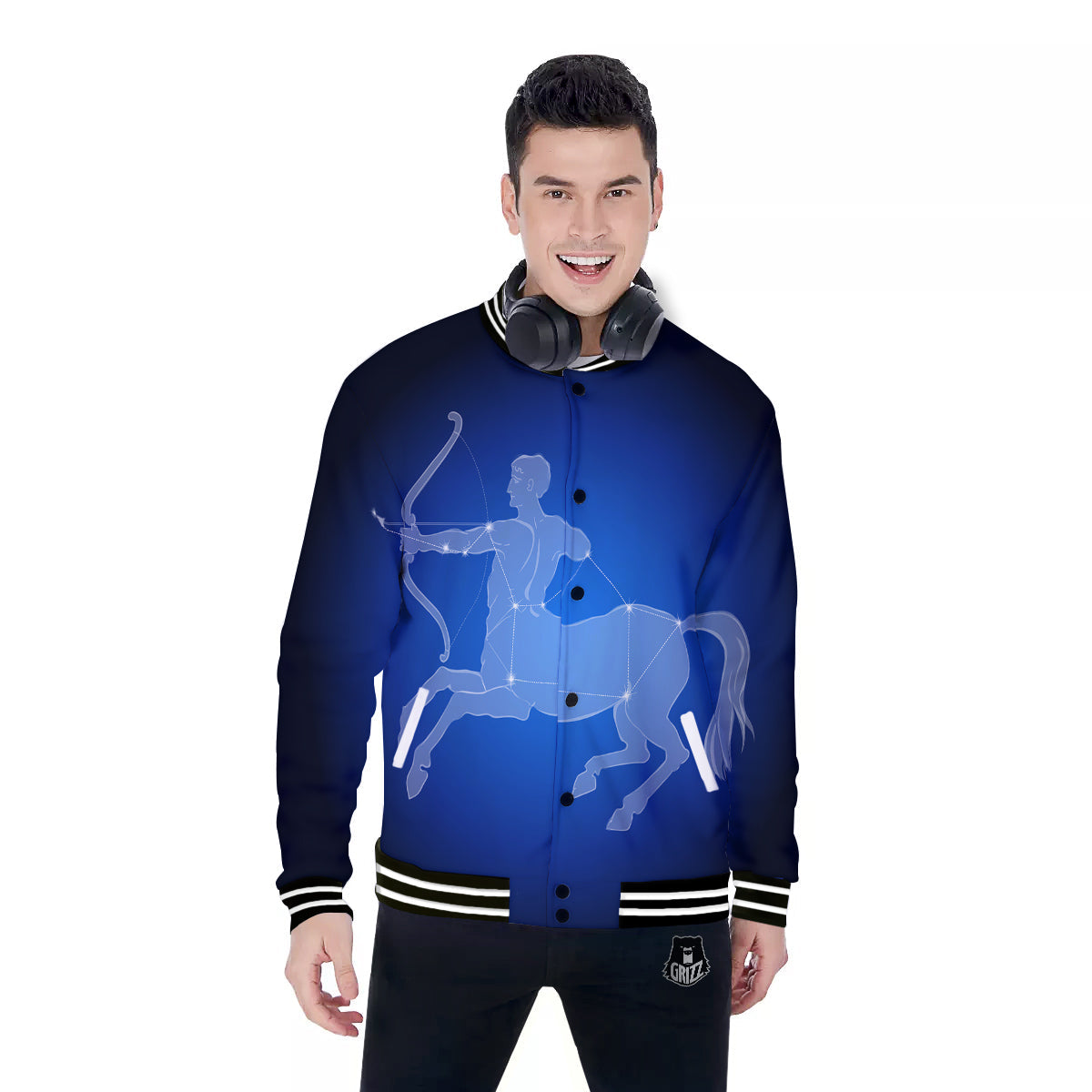 Sagittarius Constellation Print Baseball Jacket-grizzshop