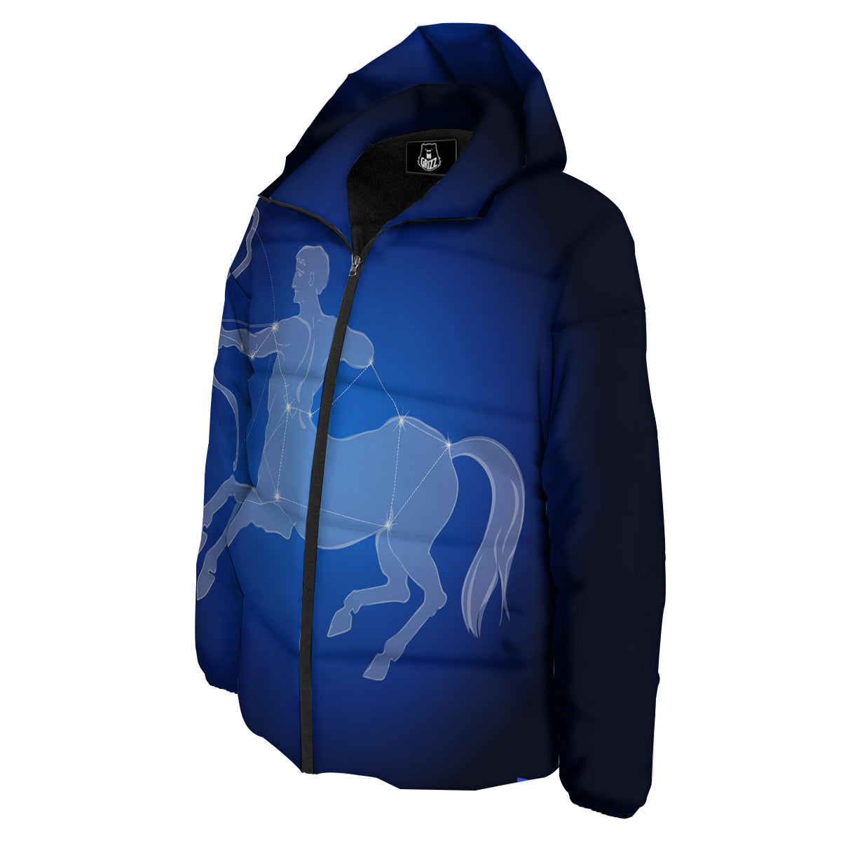 Sagittarius Constellation Print Down Jacket-grizzshop