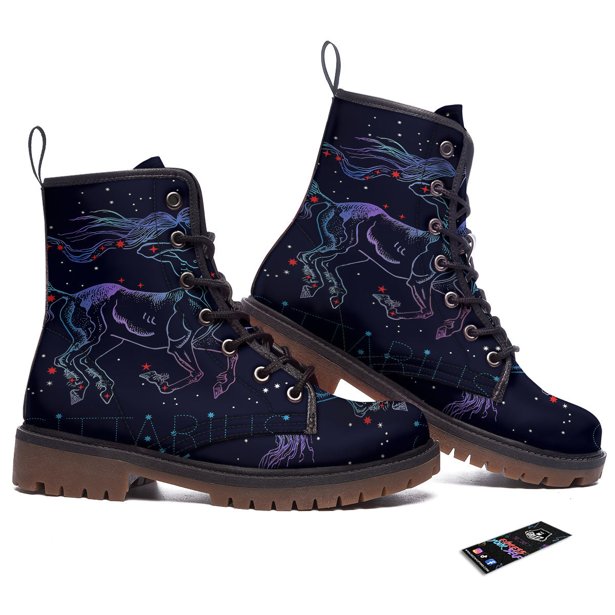 Sagittarius Constellation Sign Print Work Boots-grizzshop