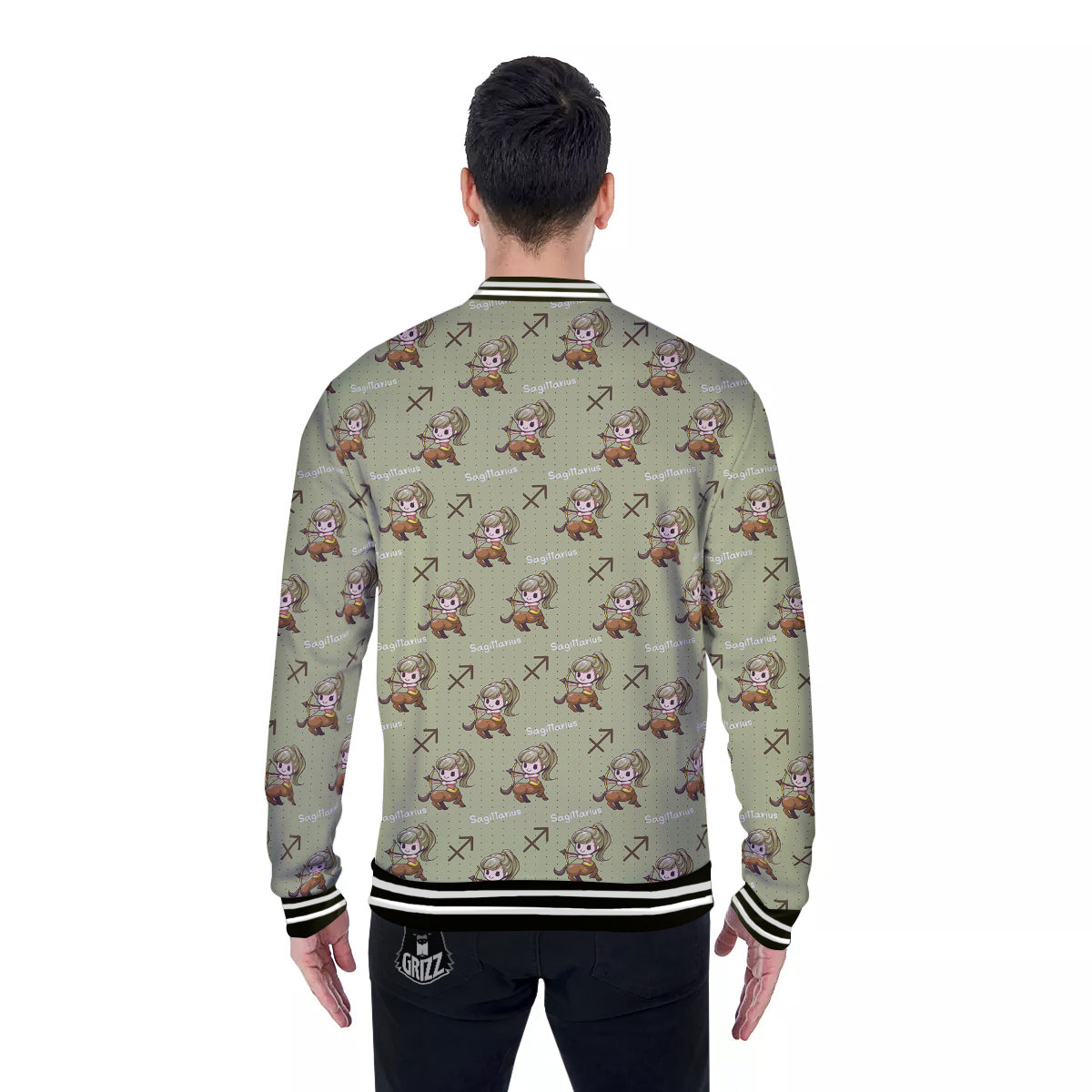 Sagittarius Cute Cartoon Print Pattern Baseball Jacket-grizzshop