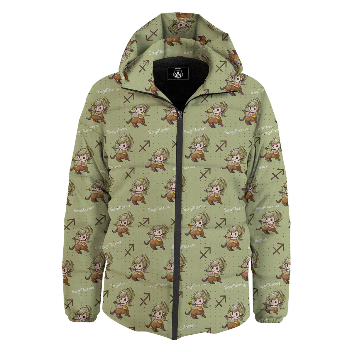 Sagittarius Cute Cartoon Print Pattern Down Jacket-grizzshop