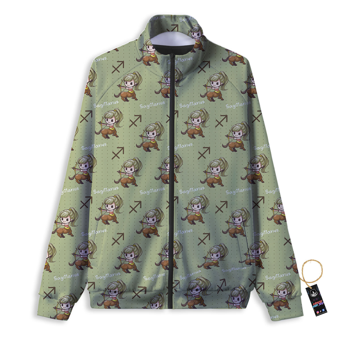 Sagittarius Cute Cartoon Print Pattern Track Jacket-grizzshop