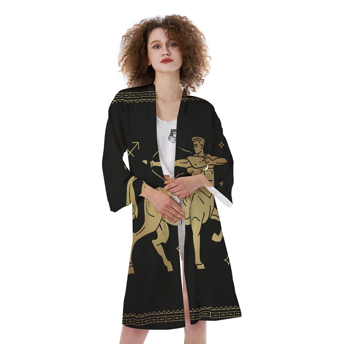 Sagittarius Sign Astrological Print Kimono-grizzshop
