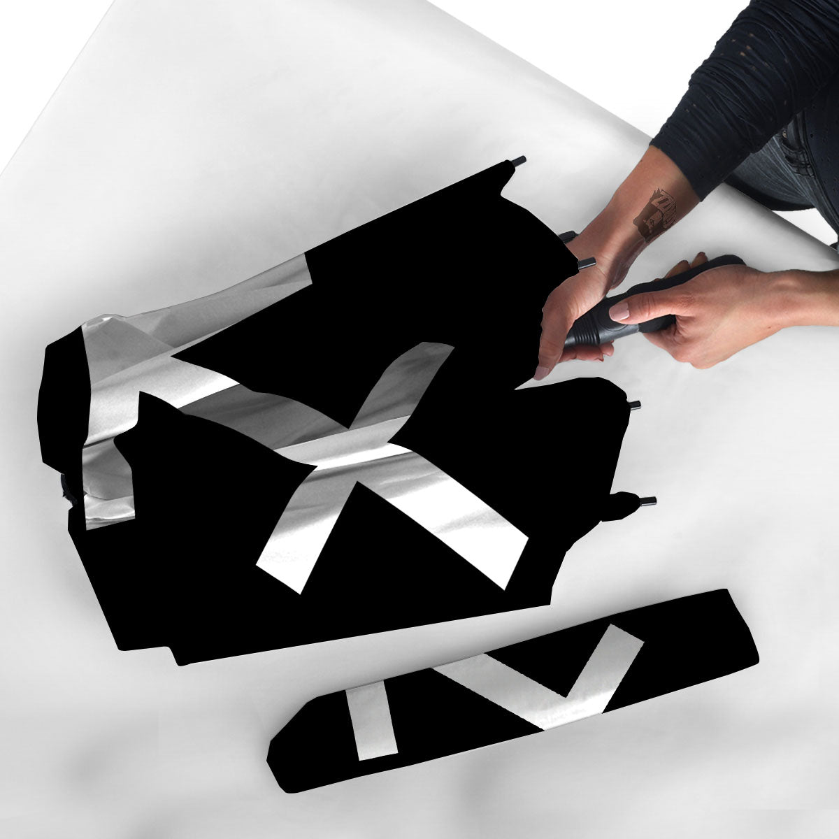 Sagittarius Sign White And Black Print Umbrella-grizzshop