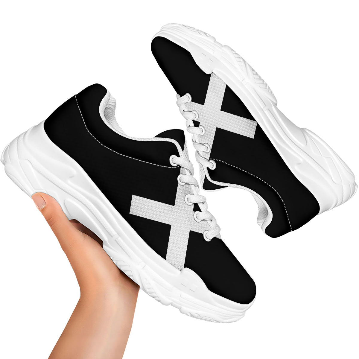 Sagittarius Sign White And Black Print White Chunky Shoes-grizzshop