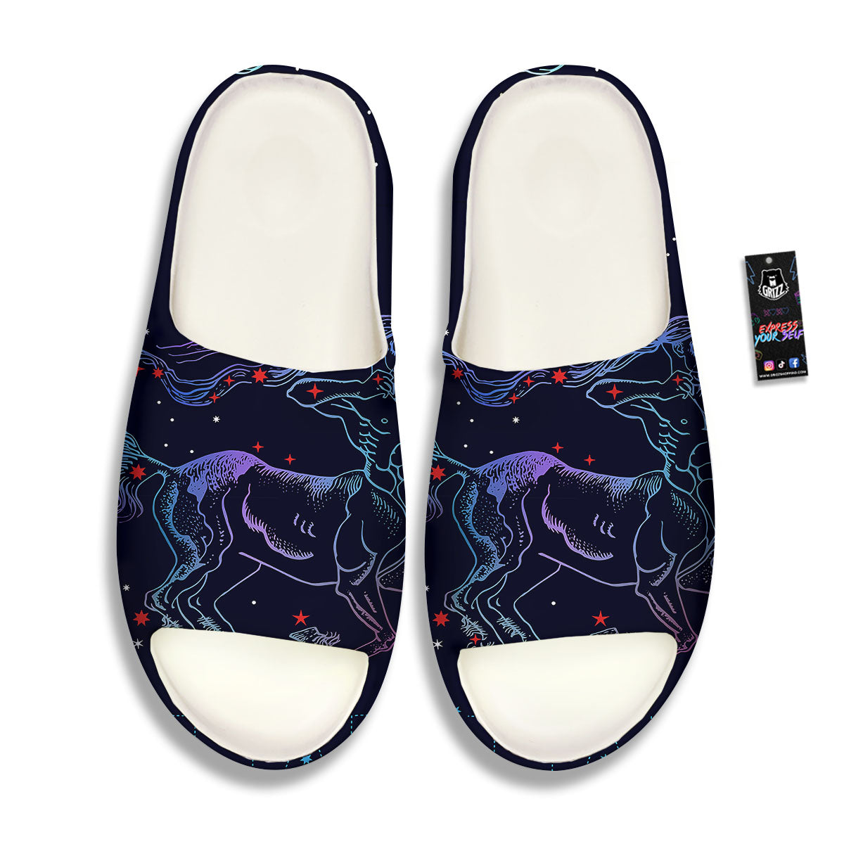 Sagittarius Constellation Sign Print Sandals-grizzshop