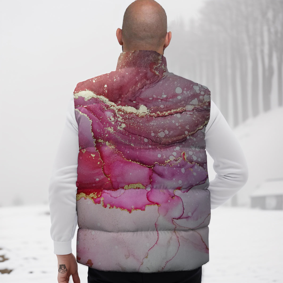 Sailboat Ocean Pattern Print Down Vest-grizzshop
