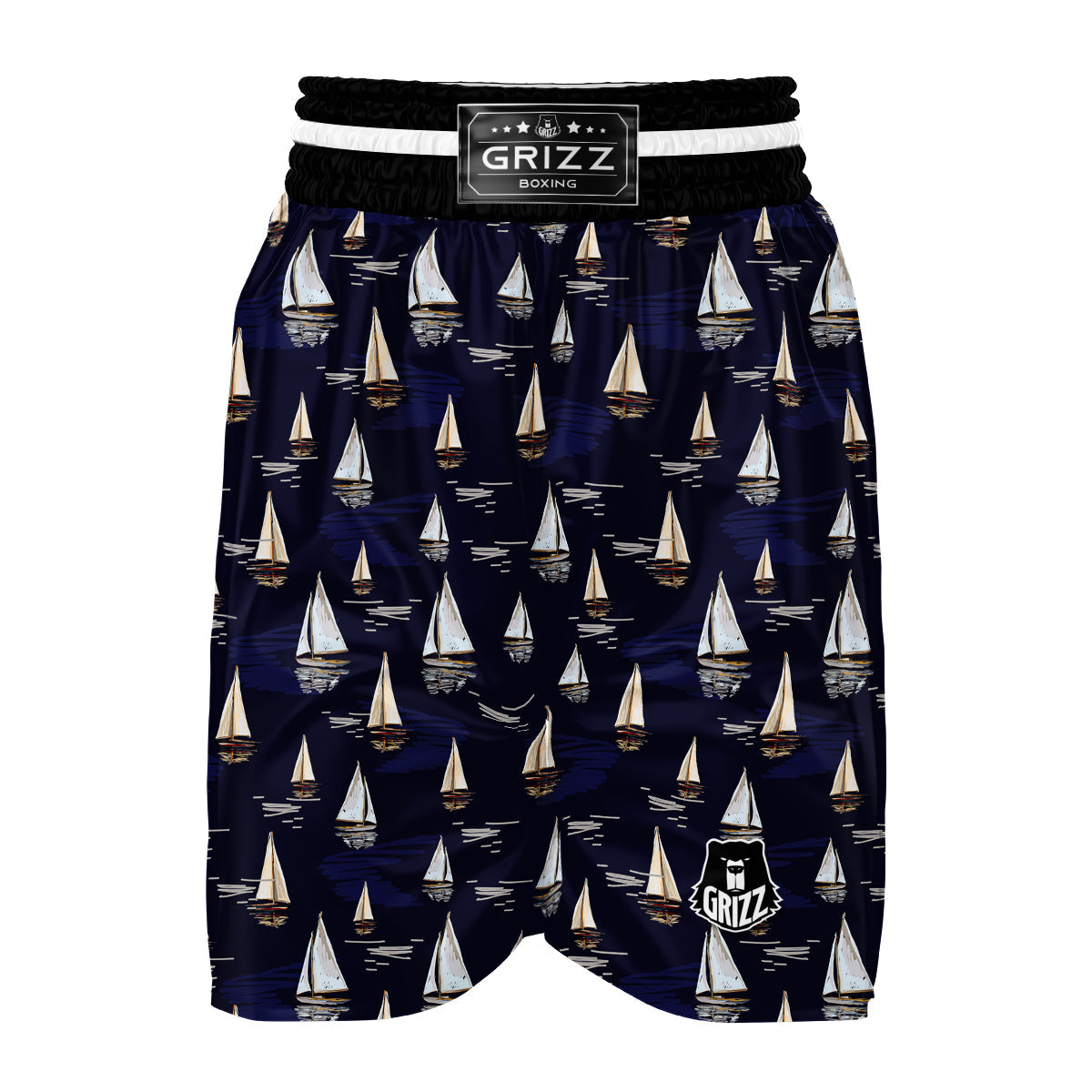 Sailing Boat Watercolor Print Pattern Boxing Shorts-grizzshop