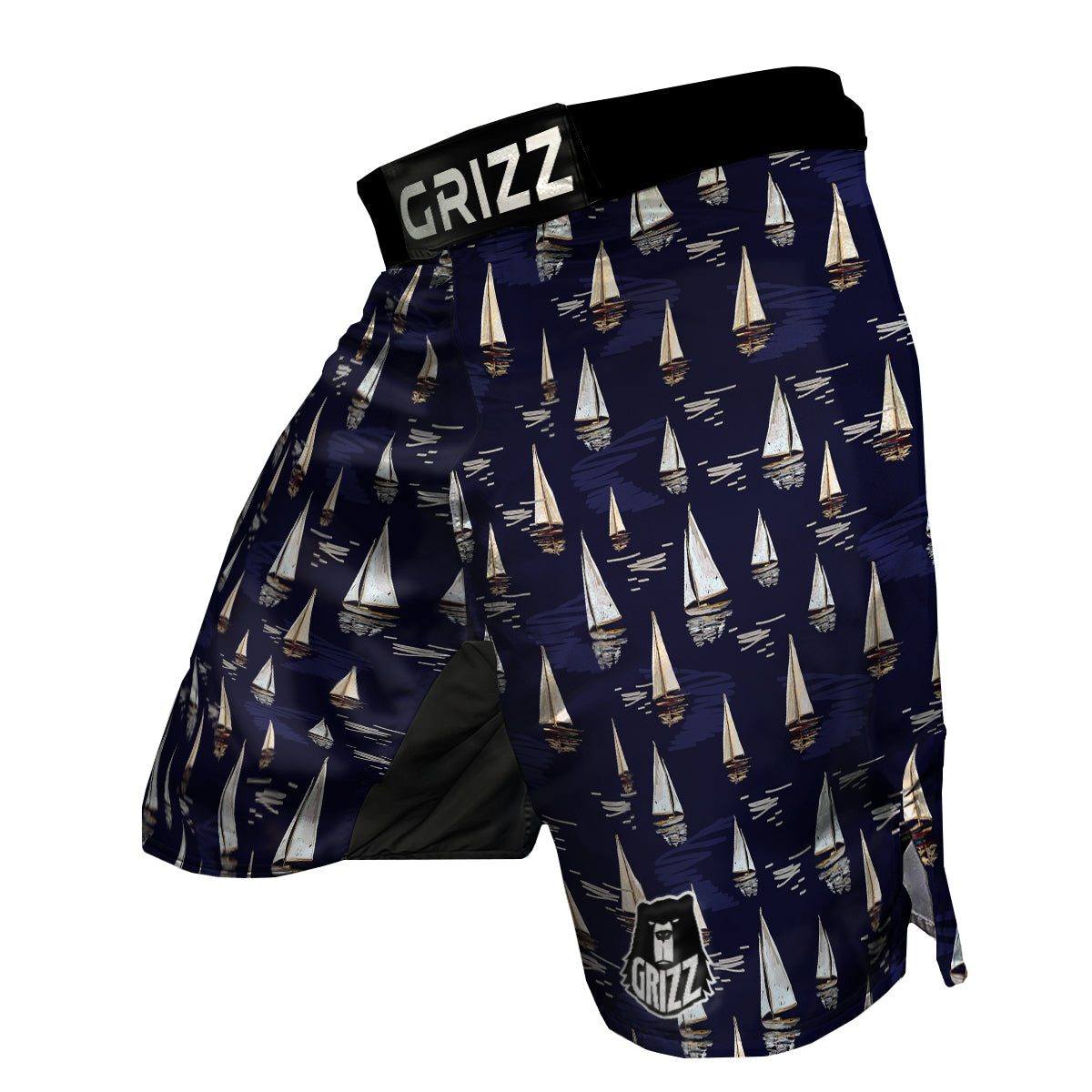Sailing Boat Watercolor Print Pattern MMA Shorts-grizzshop
